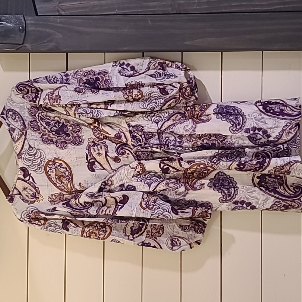 Free People White Dress with Purple Paisley and Rust Tassels - Picture 5 of 8